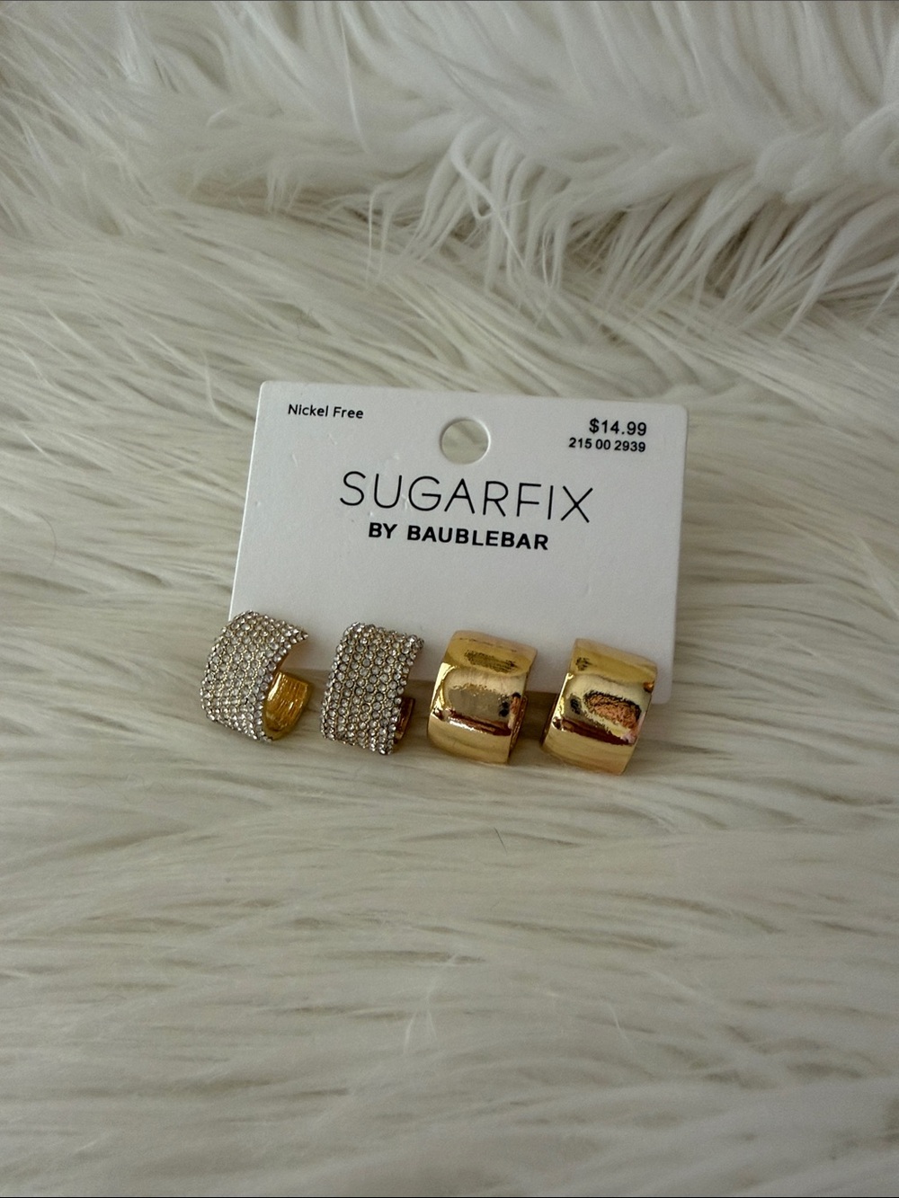 BaubleBar Gold and Crystal Earrings Set